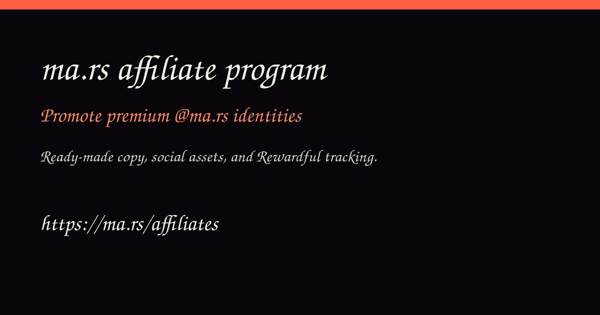ma.rs affiliate program social card